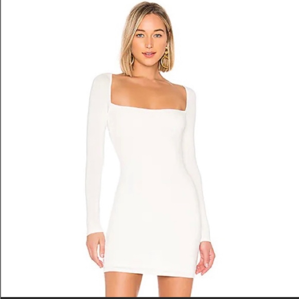 White bodycon revolve dress